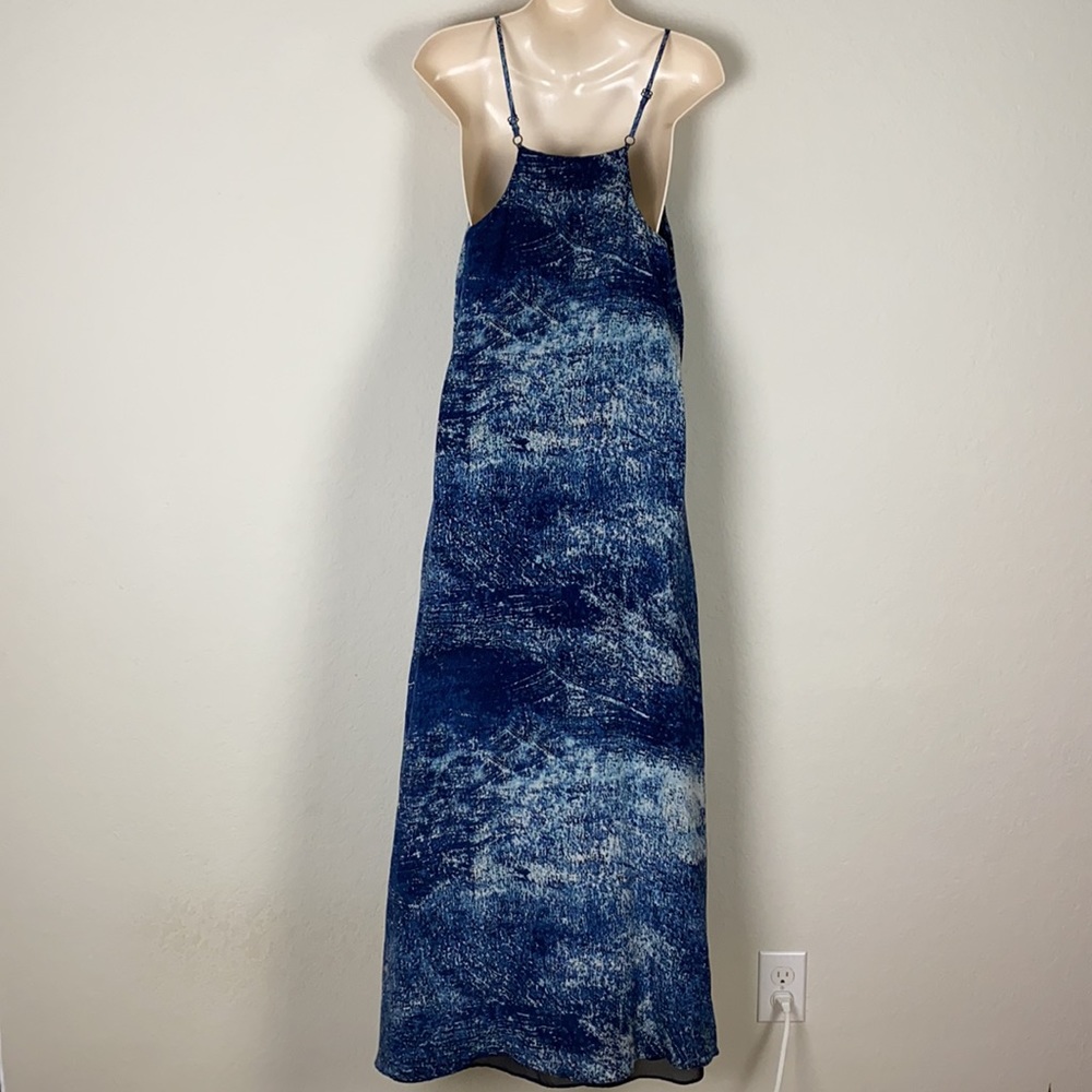 Anthropologie Navy Blue Tie-Dye Maxi Dress - Picture 6 of 9